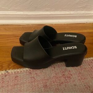 SCHUTZ Black Block Heels!